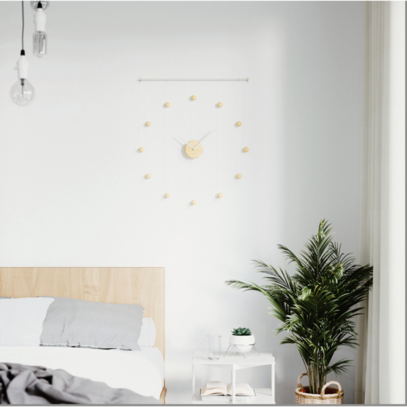 RELOJ COLGANTE HANGTIME BLANCO/NATURAL - Imagen 2
