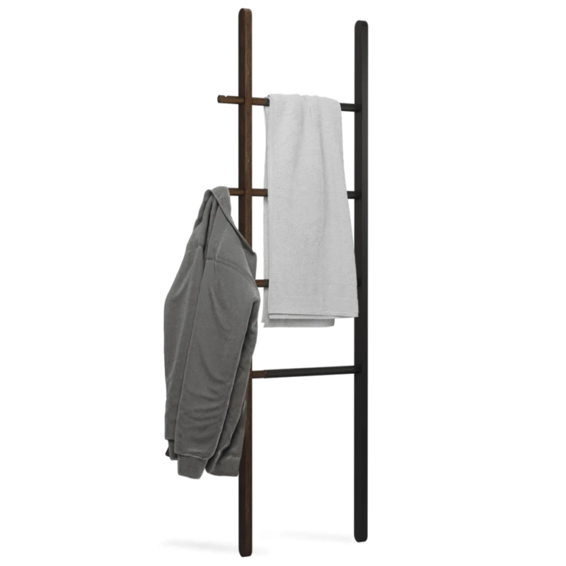 PERCHERO EXTENSIBLE HUB LADDER KD NEGRO/WALNUT - Imagen 3