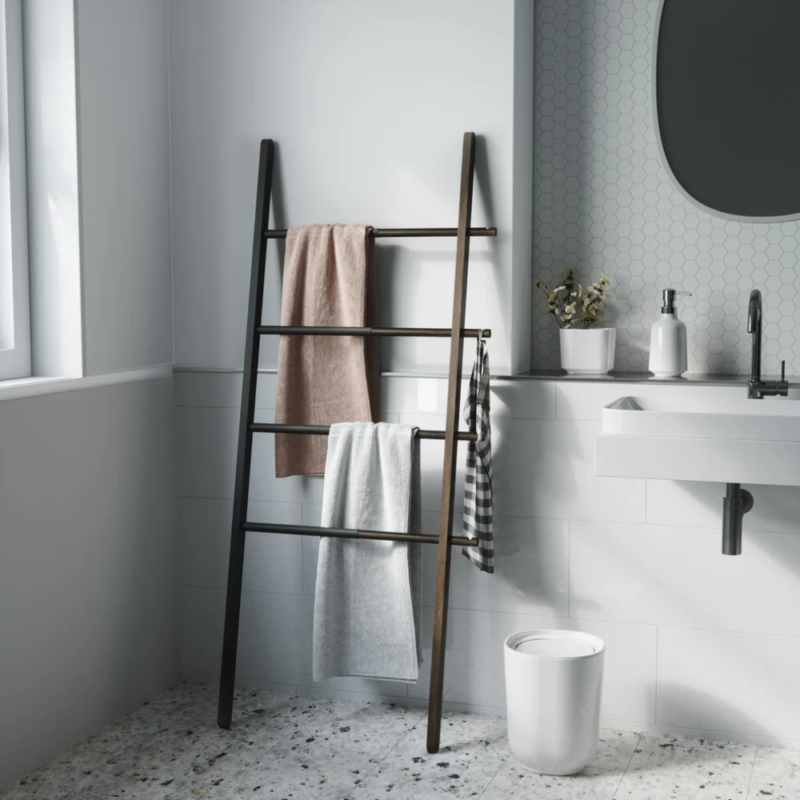 PERCHERO EXTENSIBLE HUB LADDER KD NEGRO/WALNUT - Imagen 6
