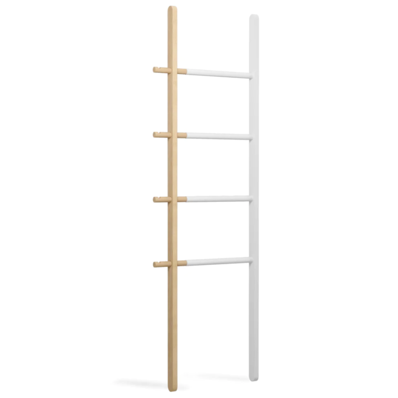 PERCHERO EXTENSIBLE HUB LADDER BLANCO/NATURAL - Imagen 2