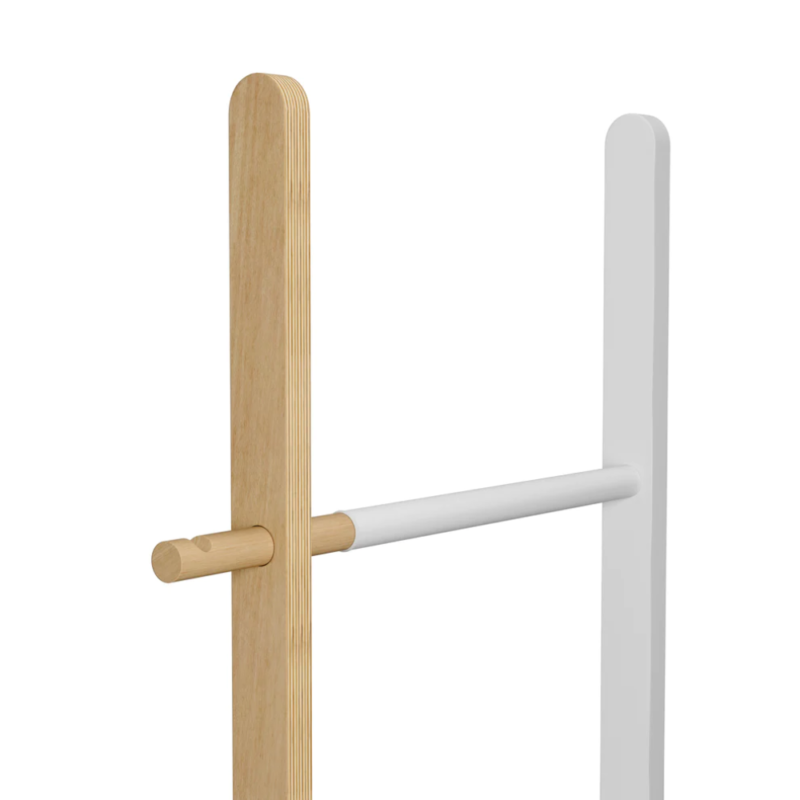 PERCHERO EXTENSIBLE HUB LADDER BLANCO/NATURAL - Imagen 4