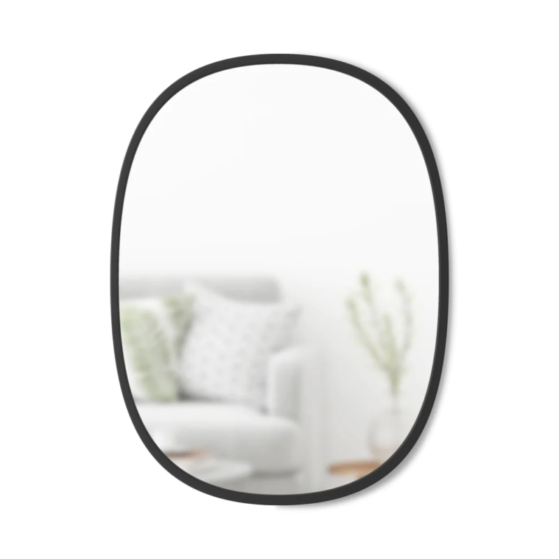 ESPEJO OVAL HUB NEGRO 45X61