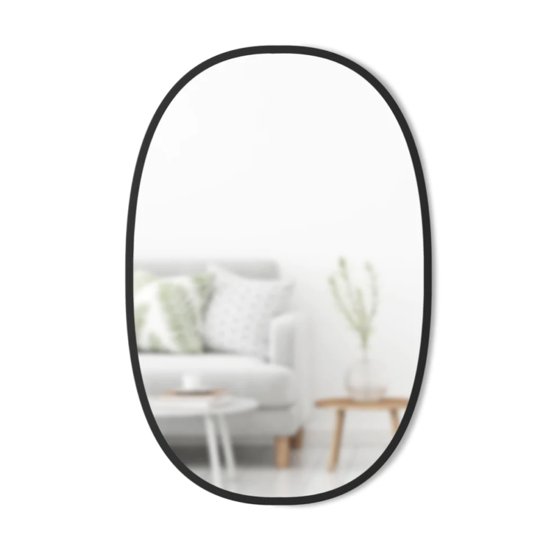 ESPEJO OVAL HUB NEGRO 60X90