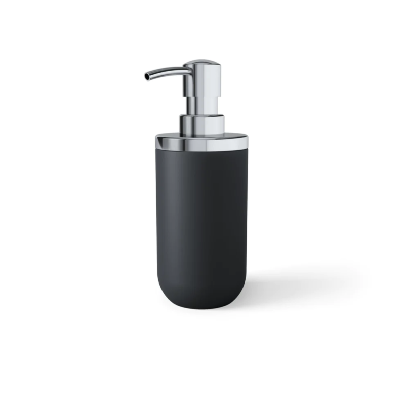 DISPENSADOR DE JABON JUNIP CROMADO/NEGRO