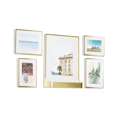 JUEGO 5 MARCOS DE PARED P/FOTO O PLANTAS C/REPISA MATINEE PD LATON MATE 20X25