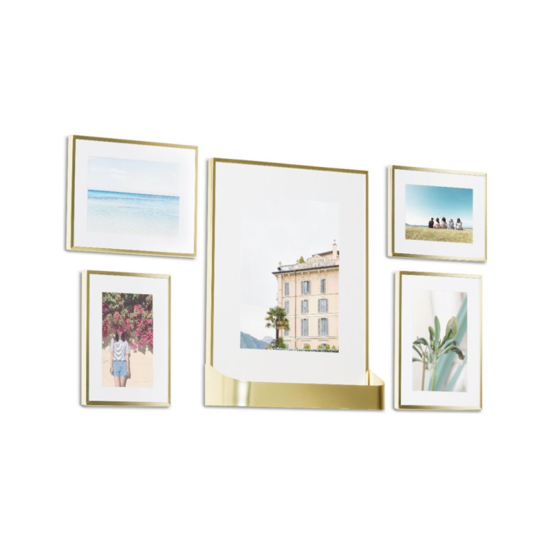 JUEGO 5 MARCOS DE PARED P/FOTO O PLANTAS C/REPISA MATINEE PD LATON MATE 20X25