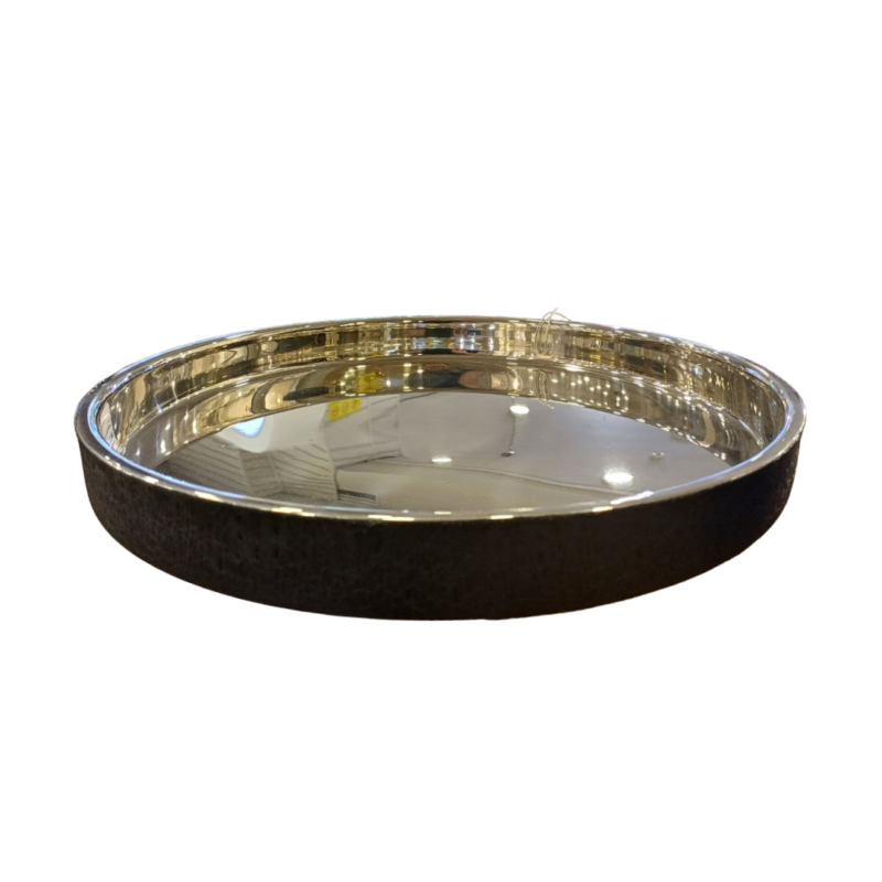 Bandeja redonda negro/inox 35 cm