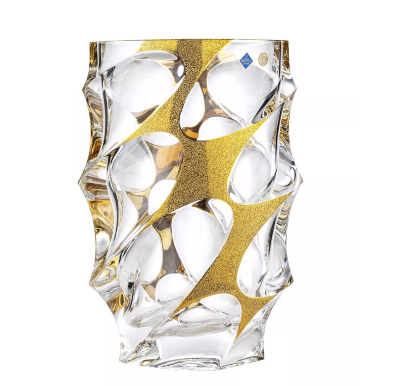 Florero Calypso con Dorado Lead Crystal