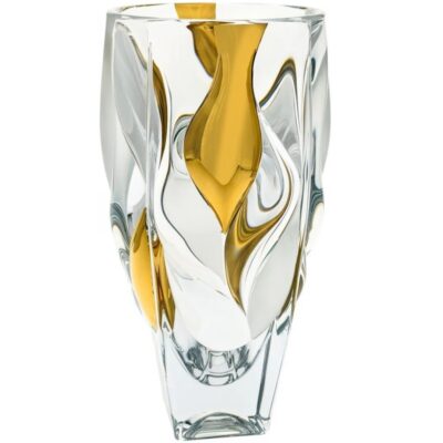 Florero  Bamboo con Dorado Non Lead Crystal