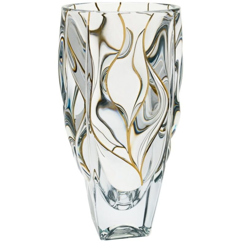 Florero  Bamboo con Dorado Non Lead Crystal