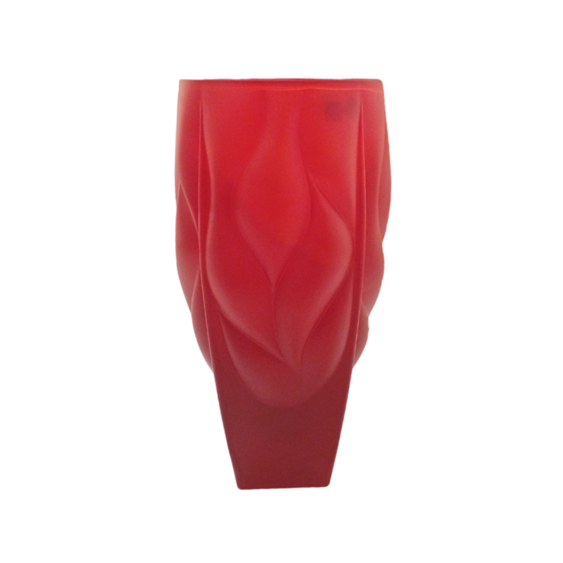 Florero Type Bamboo Satinado Rojo Non Lead Crystal