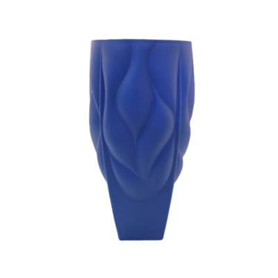 Florero  Bamboo Satinado Azul Non Lead Crystal