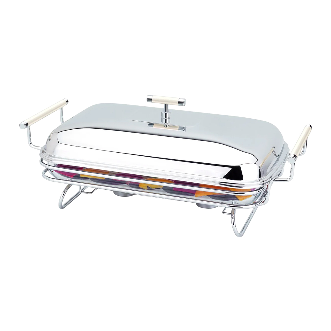 PORTA PIREX RECT.PERLE c/CALENTADOR INOX