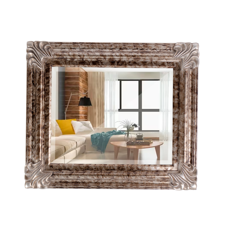 ESPEJO BISC. 40x50 PLATEADO/NEGRO