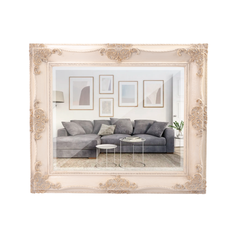 ESPEJO BISC.40x50 Z03 BLANCO/DORADO