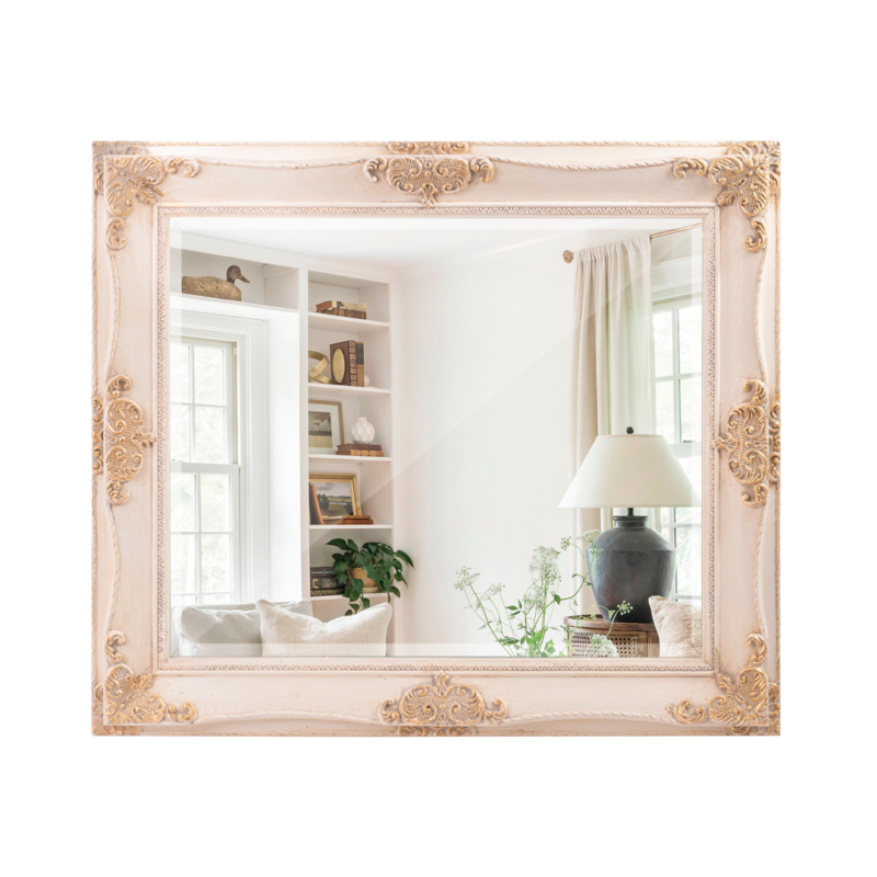 ESPEJO BISC.50x60 Z03 BLANCO/DORADO