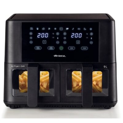 AIRFRYER ARIETE DUAL VIDRIO NEGRO 9L