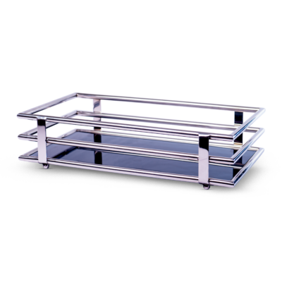 BANDEJA RECTANGULAR CHICO c/VIDRIO NEGRO