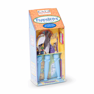 JGO CUBIERTO BEBE 3 pzas PAPPALLEGRA AZUL 63
