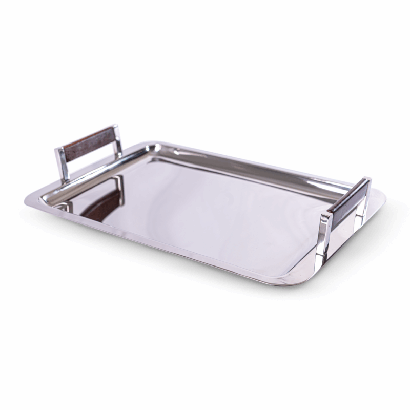 BANDEJA RECTANGULAR MEDIANA c/ASA MADERA