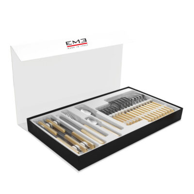 JGO CUBIERTOS 24pzas KILIM PEARL IVORY 13c/ESTUCHE