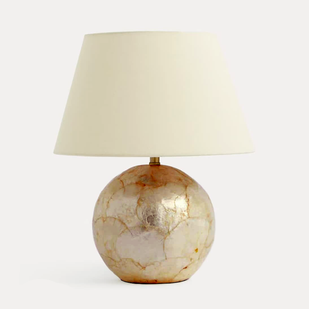 LAMPARA CAPIZ BALL 40 DIA