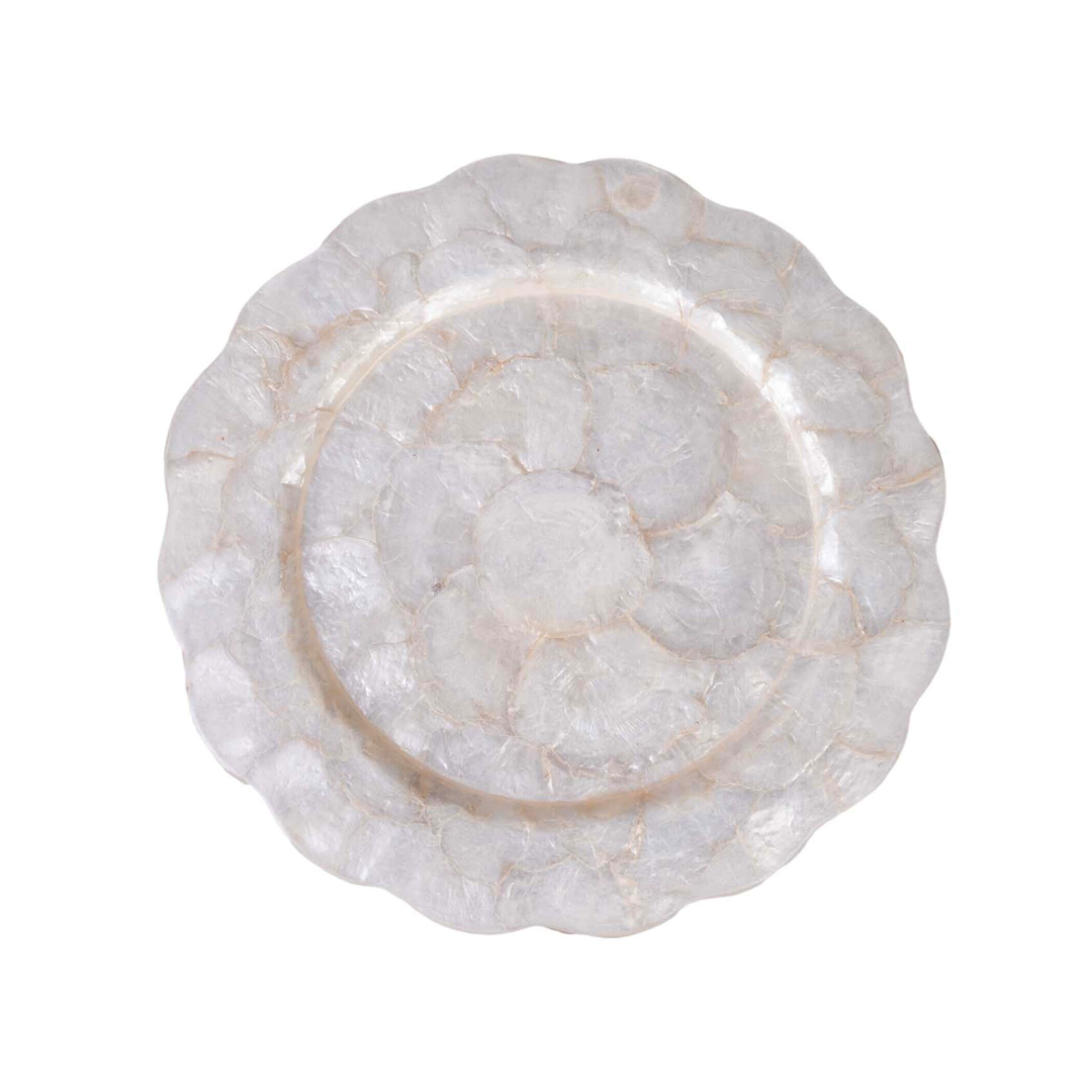 POSA PLATO 33 c/FLORES MOTIF EDGE IVORY NATURAL