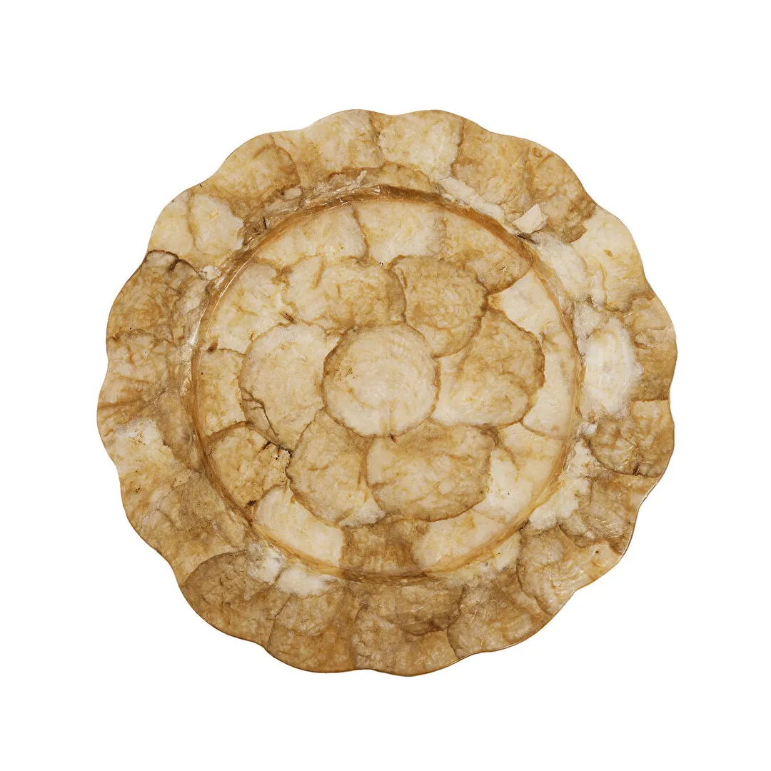 POSA PLATO 33 c/FLORES MOTIF EDGE DARK GOLD