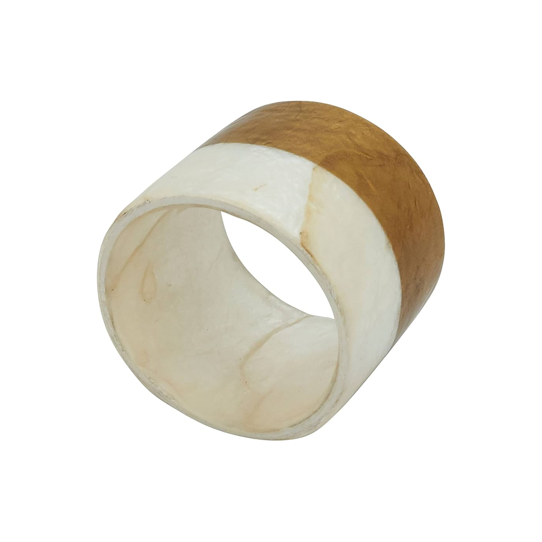 SERVILLETERO CAPIZ HALF NATURAL & HALF GOLD