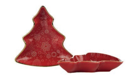 COPETINERA NAVIDEÑA 2 pzas 17cms AGAC MZ TB NNPEARL DG1410 ROJO