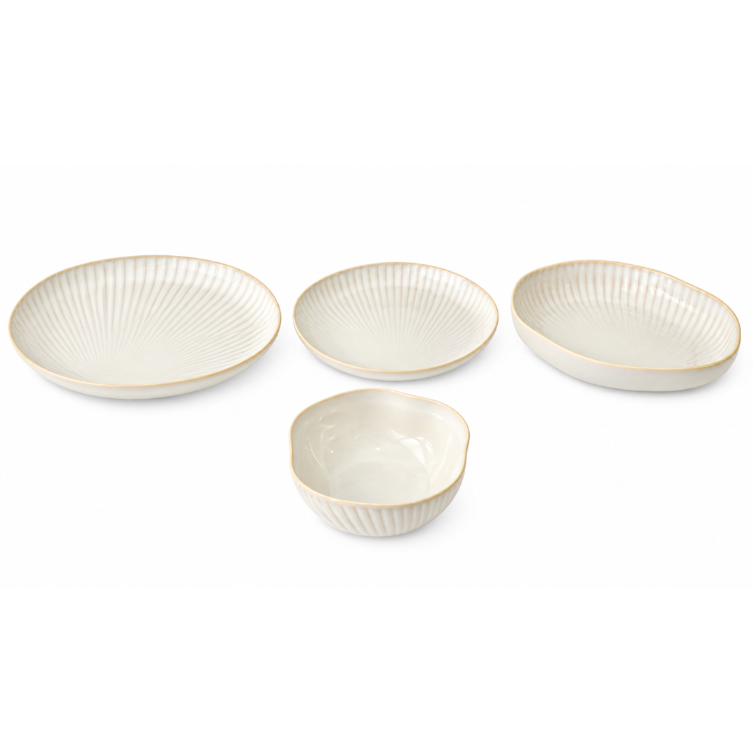 VAJILLA DE MESA 24pzas NATURA SHELL WHITE