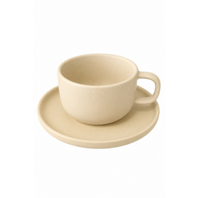 JGO 6 TAZAS TE c/PLATO URBAN CREAMY