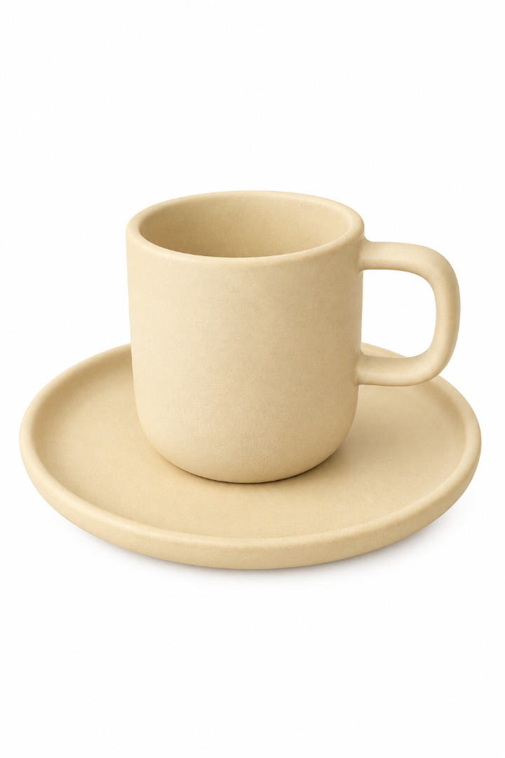 JGO 6 TAZAS CAFE c/PLATO CREAMY