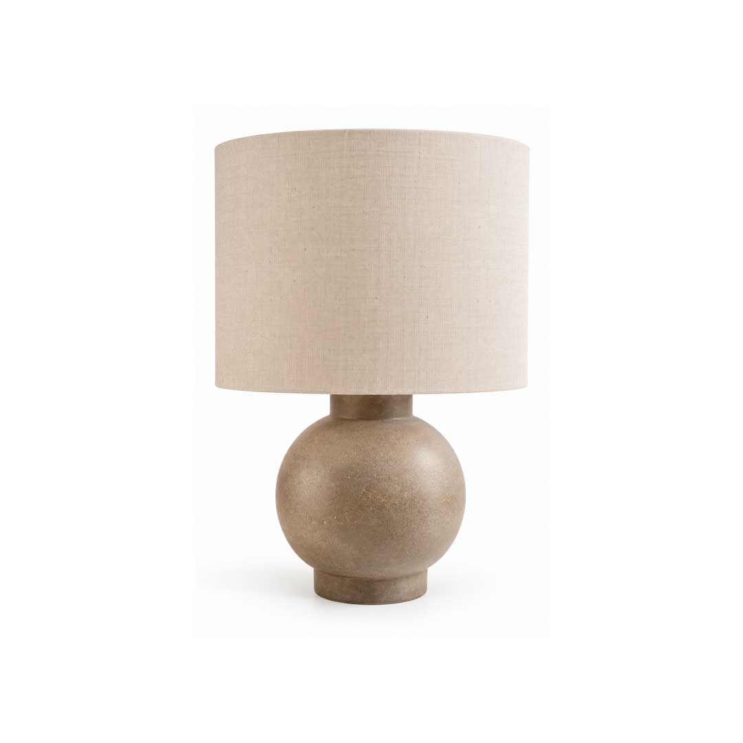 LAMPARA TERRACOTTA DIA 32 PANTALLA JUTE GRIS