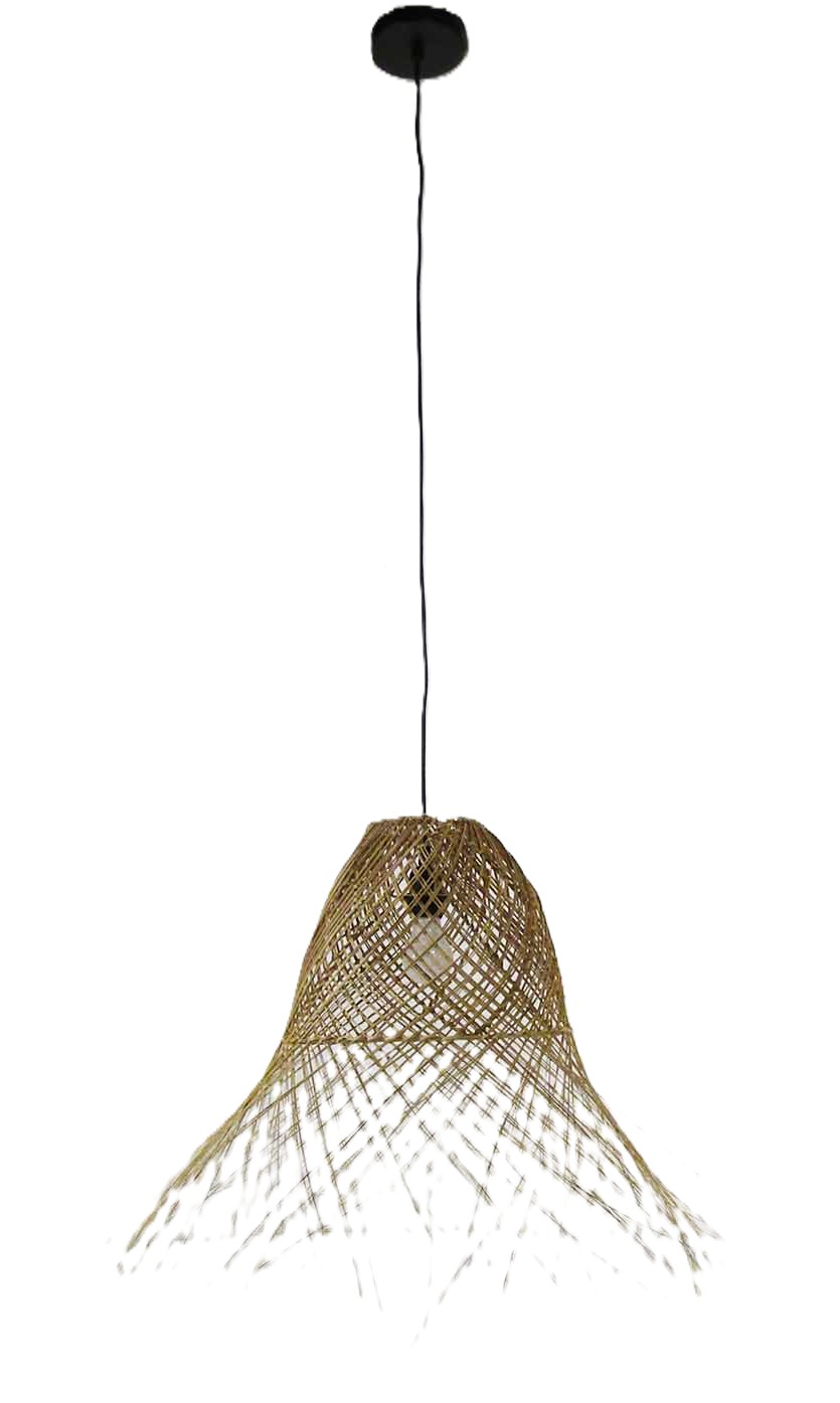 LAMPARA COLGANTE COCO MIDRIBS DIA 70 PANTALLA FLAT WICKER WEAVING NATURAL