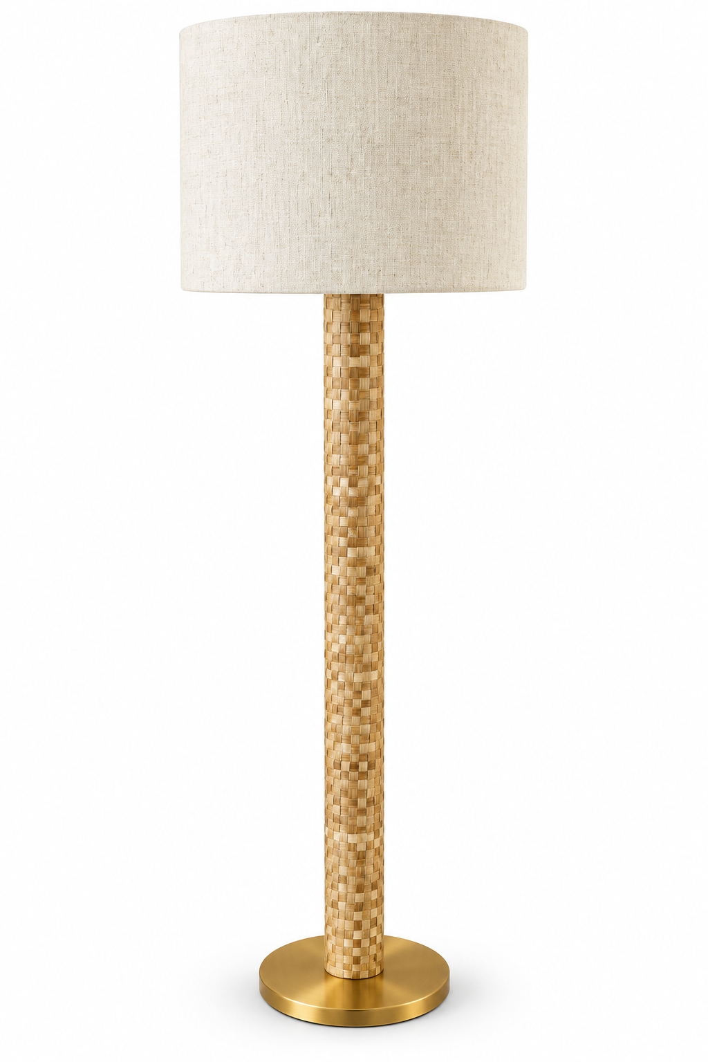 LAMPARA DE PIE ROMBLON WOVEN DIA 42 PANTALLA WHITE JUTE
